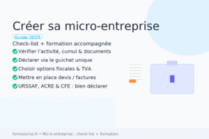 Visuel “Créer sa micro-entreprise” : check-list et formation accompagnée