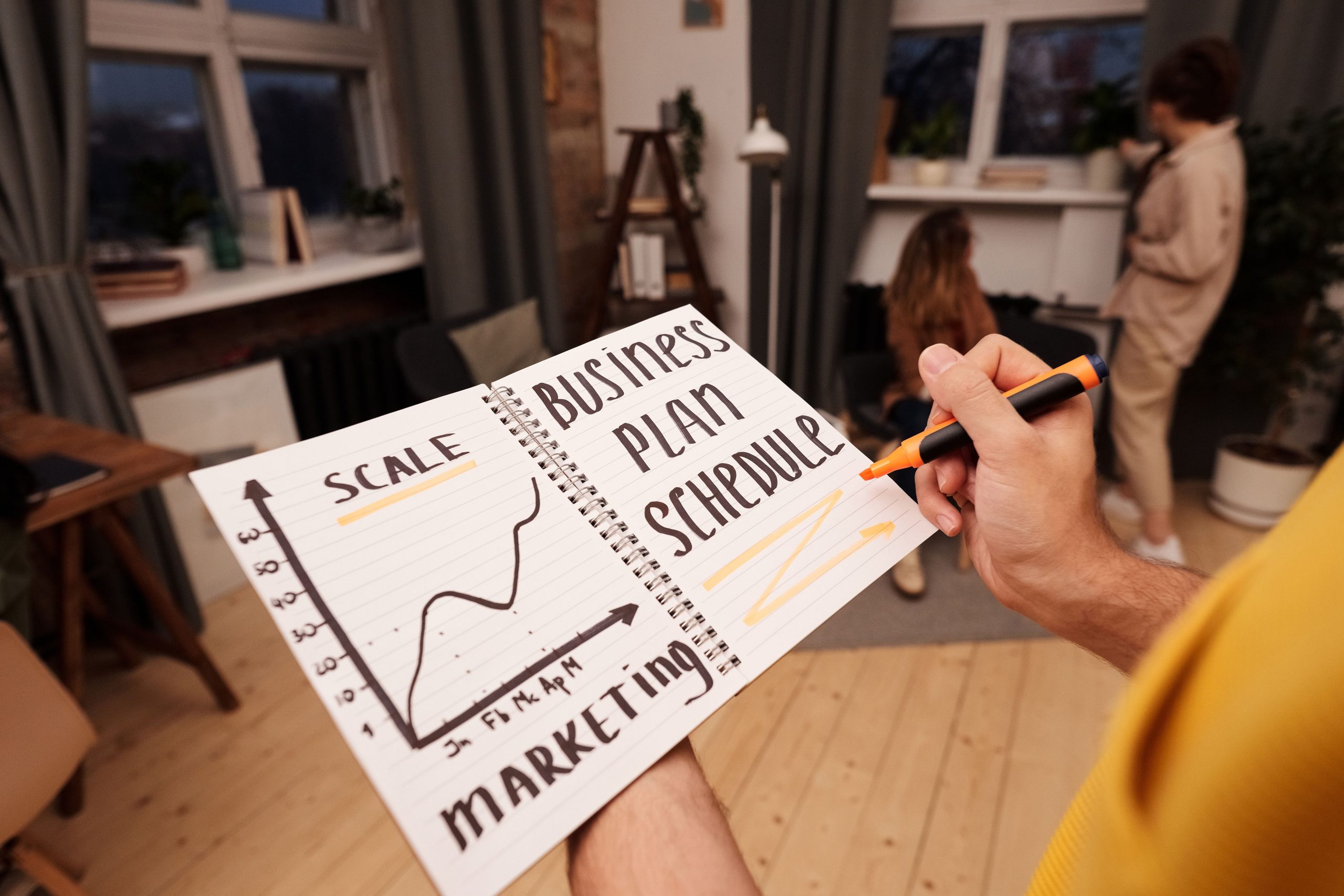 Carnet de planification avec graphiques stratégie affaires